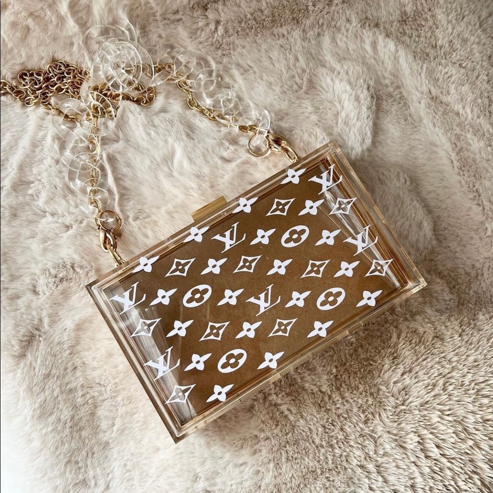 L V Acrylic CLUTCH/ Bag